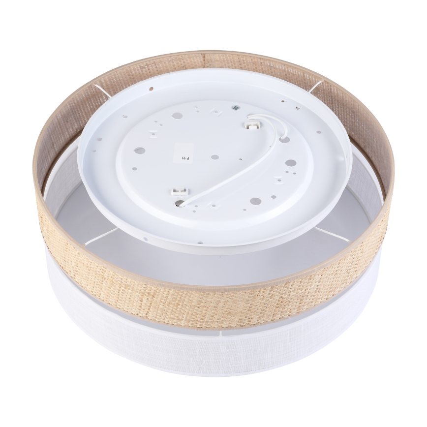 Luminária de tecto SIRJA BOHO 2xE27/15W/230V Ø 45 cm bege/branca