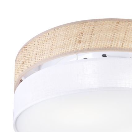 Luminária de tecto SIRJA BOHO 2xE27/15W/230V Ø 45 cm bege/branca