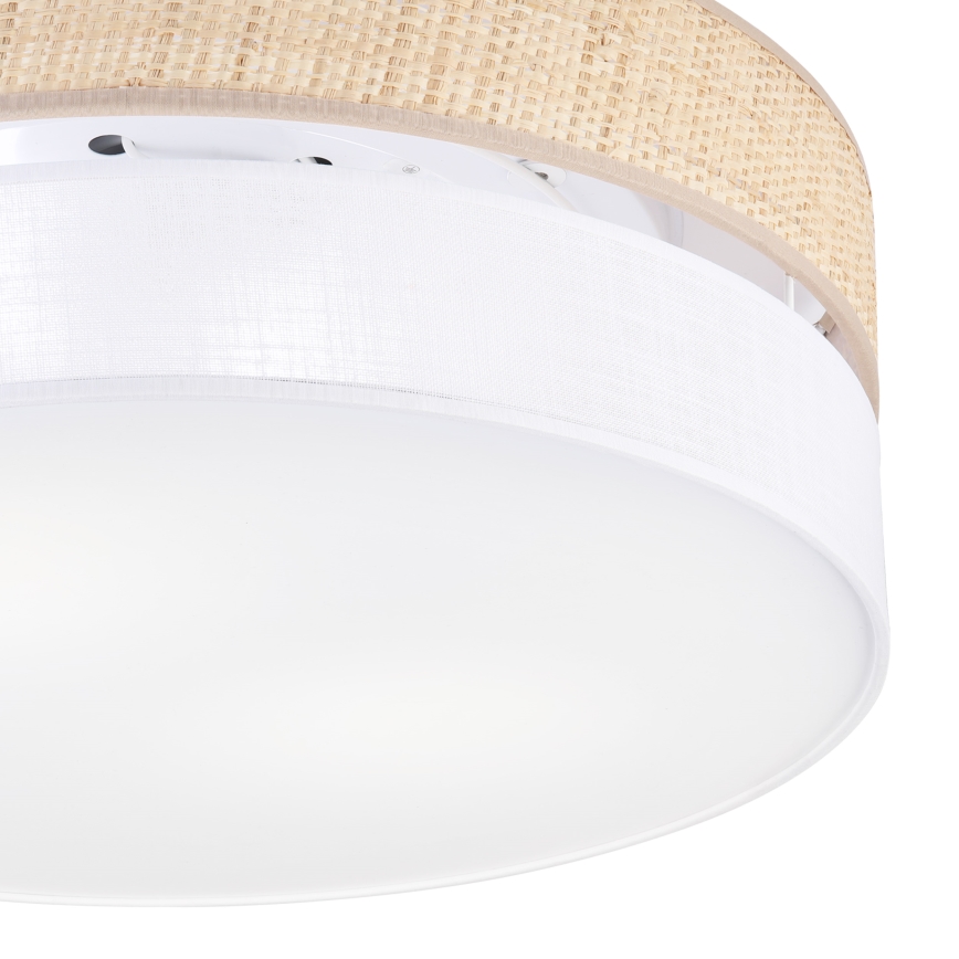 Luminária de tecto SIRJA BOHO 2xE27/15W/230V Ø 45 cm bege/branca