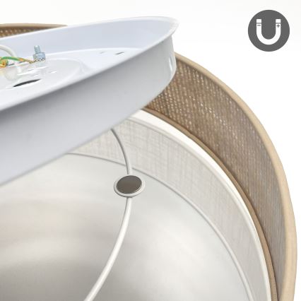 Luminária de tecto SIRJA BOHO 2xE27/15W/230V Ø 45 cm bege/branca