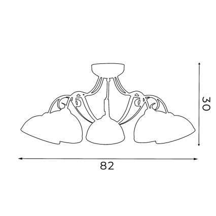 Luminária de teto ANTICA 5xE27/60W/230V