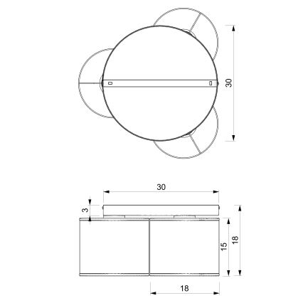 Luminária de teto ARDEN 3xE27/15W/230V Ø 30 cm bege