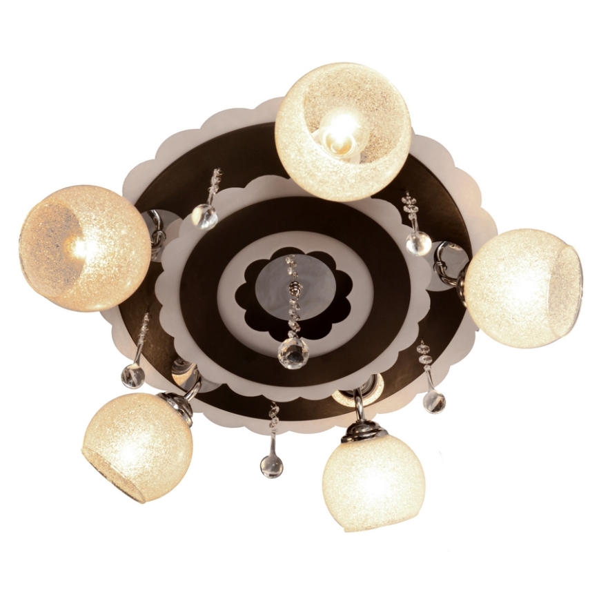 Luminária de teto ARONA 5xE27/15W/230V+LED preta