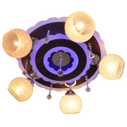 Luminária de teto ARONA 5xE27/15W/230V+LED preta