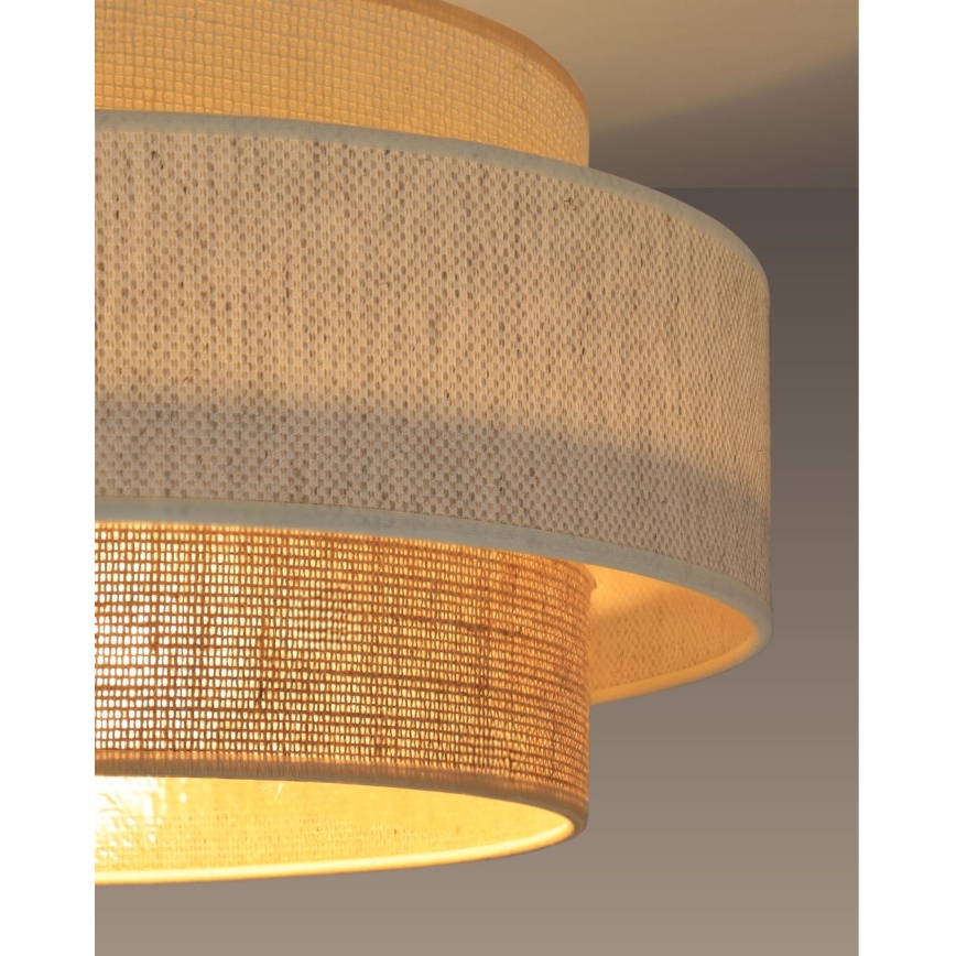 Luminária de Teto BOHO 1xE27/60W/230V Ø 40 cm branca/juta