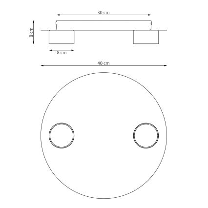 Luminária de teto BOLX 2xGX53/10W/230V bege