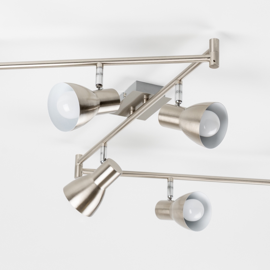 Luminária de teto com 6 spots LED E14/5W/230V, cromo fosco