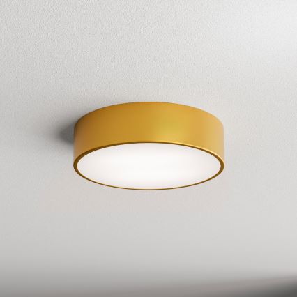 Candeeiro de tecto CLEO, com sensor de movimento e crepuscular, 2xE27/24W/230V, diâmetro 30 cm, dourado