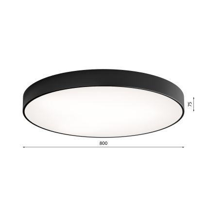 Candeeiro de tecto CLEO com sensor de presença e crepuscular, 6xE27/24W/230V, diâmetro 80 cm, preto