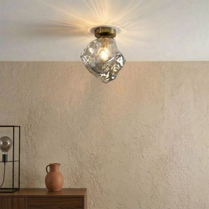 Luminária de teto CRISTAL 1xE14/15W/230V latão/preto fumê
