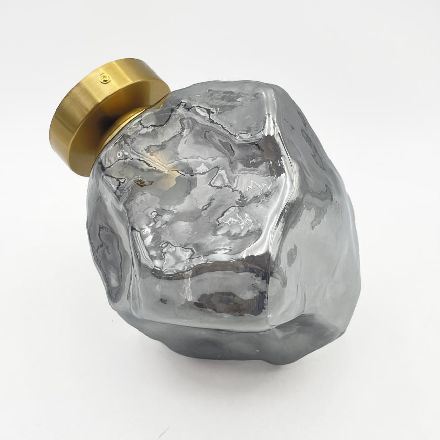 Luminária de teto CRISTAL 1xE14/15W/230V latão/preto fumê