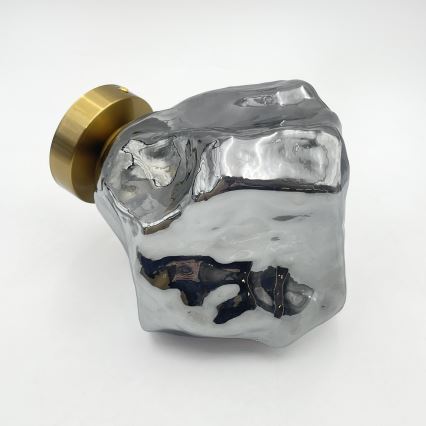 Luminária de teto CRISTAL 1xE14/15W/230V latão/preto fumê