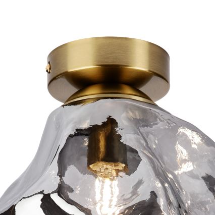 Luminária de teto CRISTAL 1xE14/15W/230V latão/preto fumê