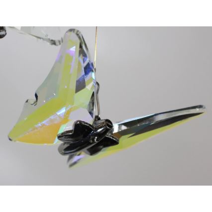 Candeeiro de tecto de cristal LED MURU LED/24W/230V Ø 40 cm cromado brilhante + comando remoto