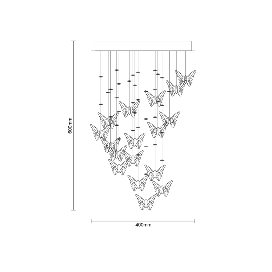 Candeeiro de tecto de cristal LED MURU LED/24W/230V Ø 40 cm cromado brilhante + comando remoto