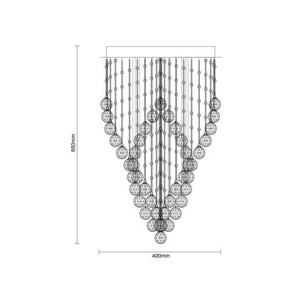 Candeeiro de tecto de cristal LED NAURU LED/30W/230V Ø 40 cm cromo brilhante/preto + controlo remoto