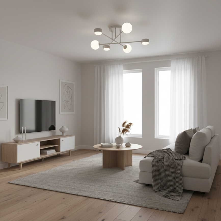 Luminária de teto de montagem em superfície HOLON 3xG9/8W/230V + 3xGX53/12W cinza