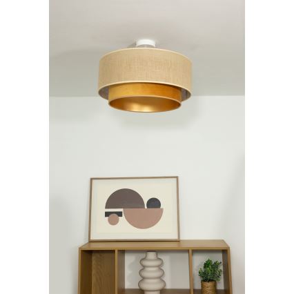 Luminária de teto de sobrepor SARTA 1xE27/60W/230V Ø 45 cm cobre/juta