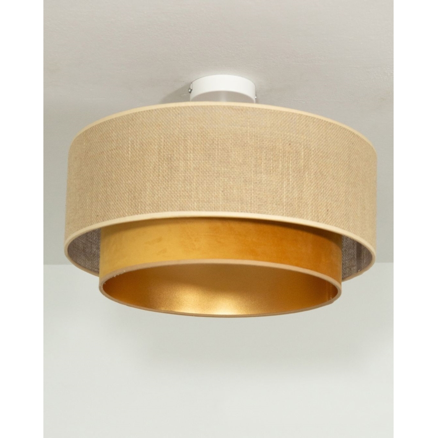 Luminária de teto de sobrepor SARTA 1xE27/60W/230V Ø 45 cm cobre/juta