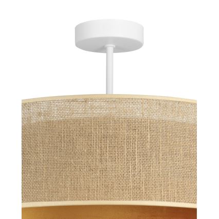 Luminária de teto de sobrepor SARTA 1xE27/60W/230V Ø 45 cm cobre/juta