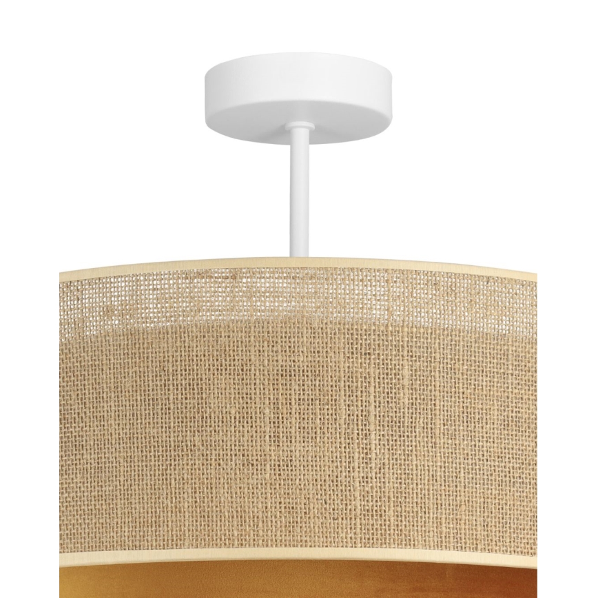 Luminária de teto de sobrepor SARTA 1xE27/60W/230V Ø 45 cm cobre/juta