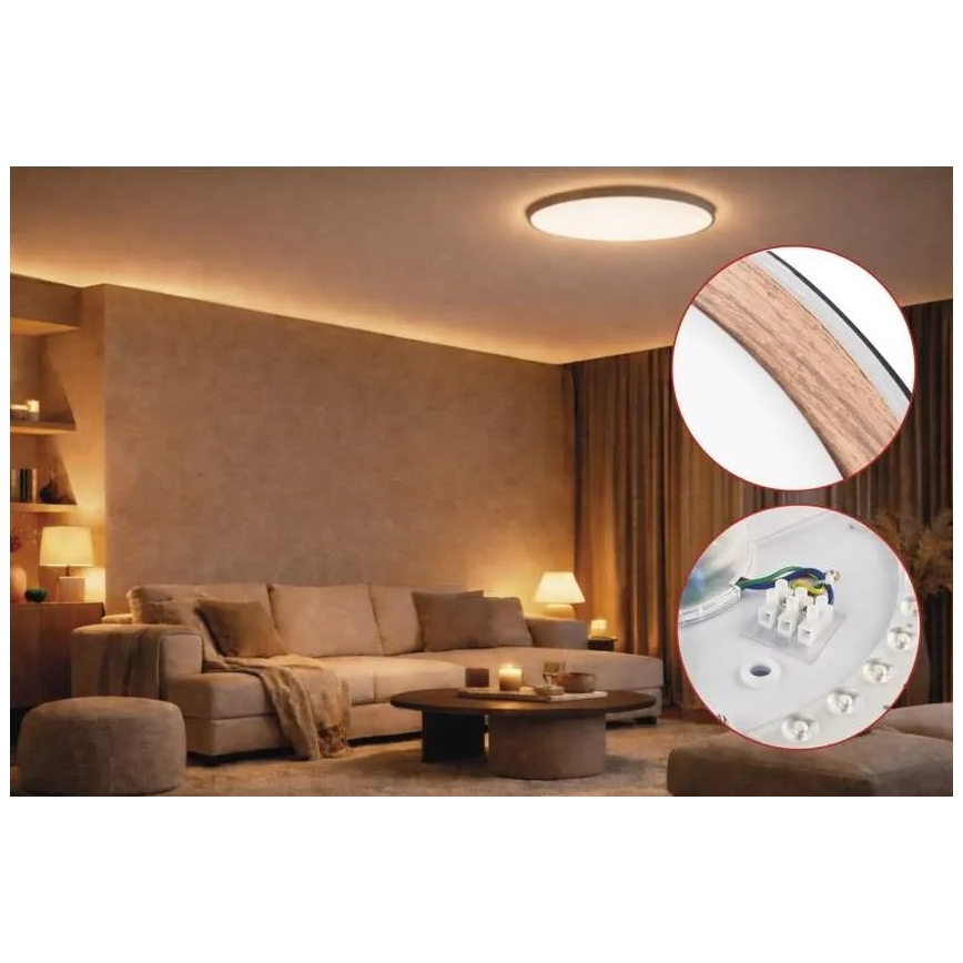 Luminária de tecto LED dimerizável ILVI LED/30W/230V 2700-6500K Ø 40 cm preto/bege + controlo remoto