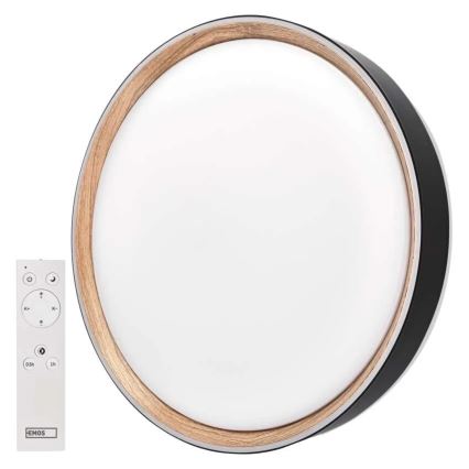 Luminária de tecto LED dimerizável ILVI LED/30W/230V 2700-6500K Ø 40 cm preto/bege + controlo remoto