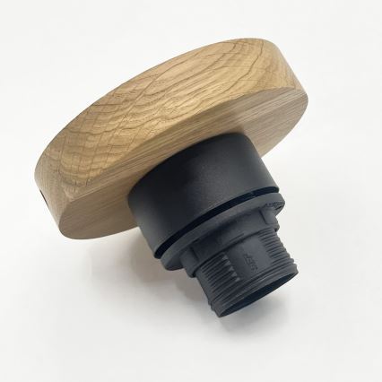 Luminária de teto FLO WOOD 1xE27/15W/230V carvalho/vidro transparente Ø 22 cm