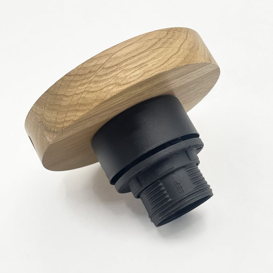 Luminária de teto FLO WOOD 1xE27/15W/230V carvalho/vidro transparente Ø 22 cm