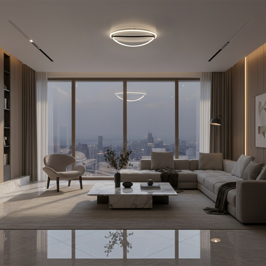 Luminária de teto HALO LED/38W/230V Ø 50 cm preta