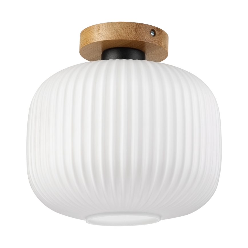 Luminária de teto HARMA WOOD 1xE27/15W/230V carvalho/branco Ø 25 cm
