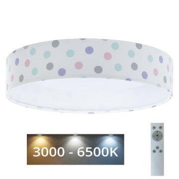 Luminária de teto infantil LED regulável SMART GALAXY KIDS LED/24W/230V 3000-6500K com pontos coloridos + controlo remoto