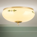 Luminária de teto LANDHAUS 2xE27/60W/230V Ø 28 cm latão/bege/verde