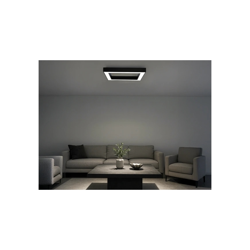 Luminária de teto LED/100W/230V 3000/4000/6500K 80x80 cm preta