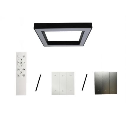 Luminária de teto LED/100W/230V 3000/4000/6500K 80x80 cm preta