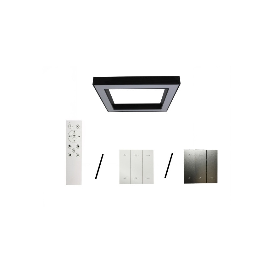 Luminária de teto LED/100W/230V 3000/4000/6500K 80x80 cm preta