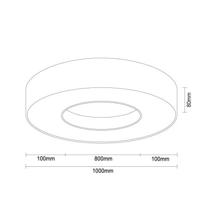 Luminária de teto LED/100W/230V 3000/4000/6500K Ø 100 cm branca