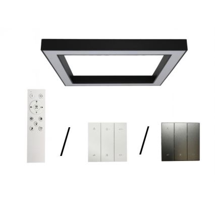 Luminária de teto LED/130W/230V 3000/4000/6500K 100x100 cm preta