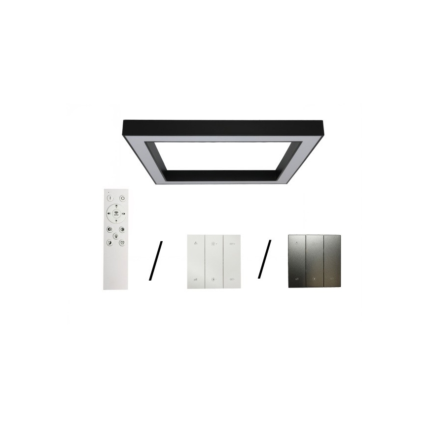 Luminária de teto LED/130W/230V 3000/4000/6500K 100x100 cm preta