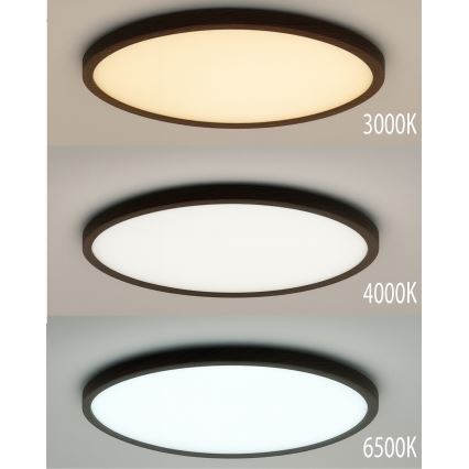 Luminária de teto LED/18W/230V 3000/4000/6500K Ø 23 cm castanha
