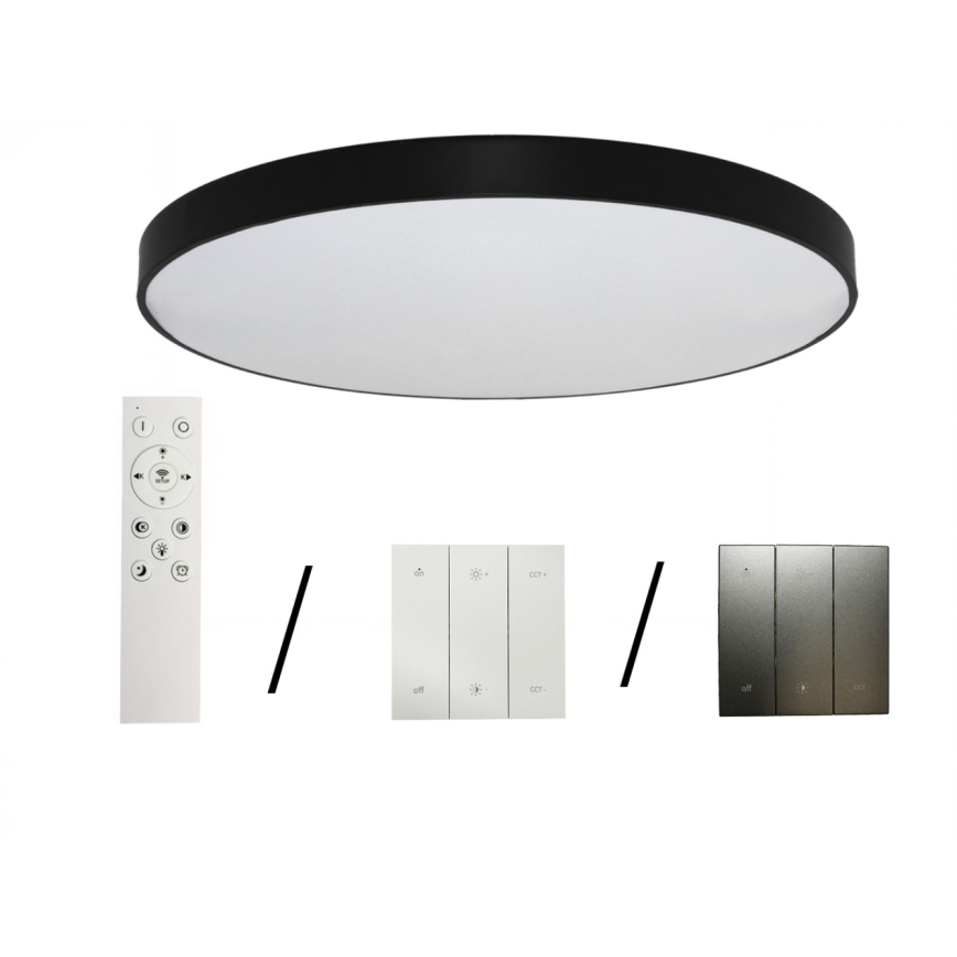 Luminária de teto LED/300W/230V 3000/4000/6500K Ø 120 cm preta