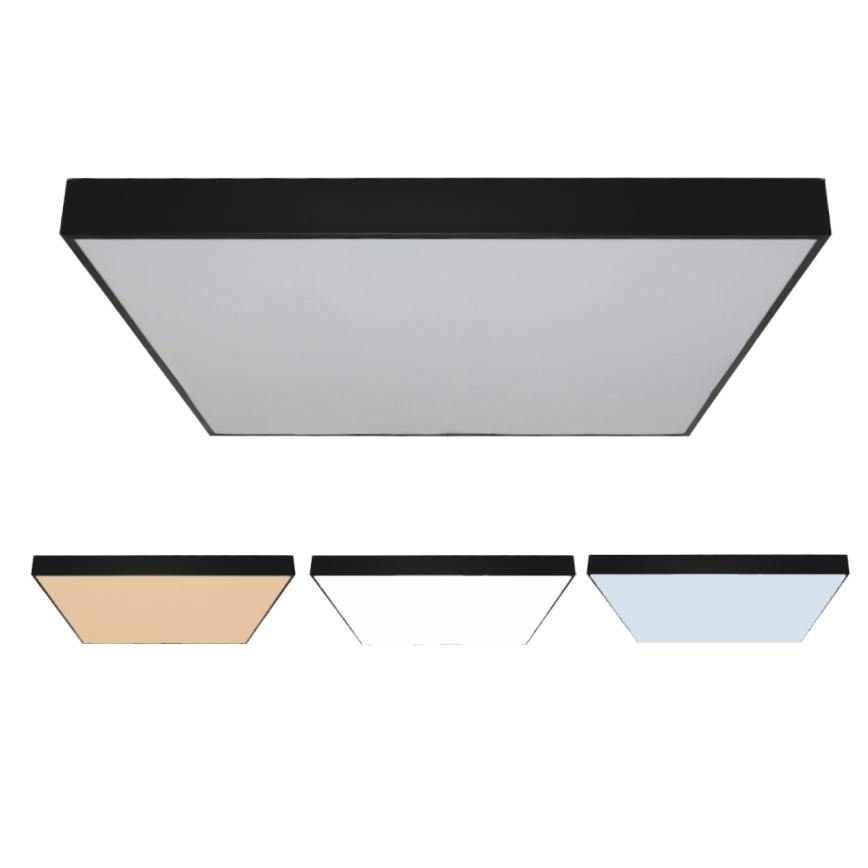 Luminária de teto LED/340W/230V 3000/4000/6500K 100x100 cm preta