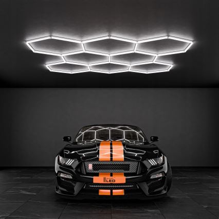 Candeeiro de teto LED HEXAGON LED/350W/85-265V 6500K 313x298 cm CRI 90 IP44 branco
