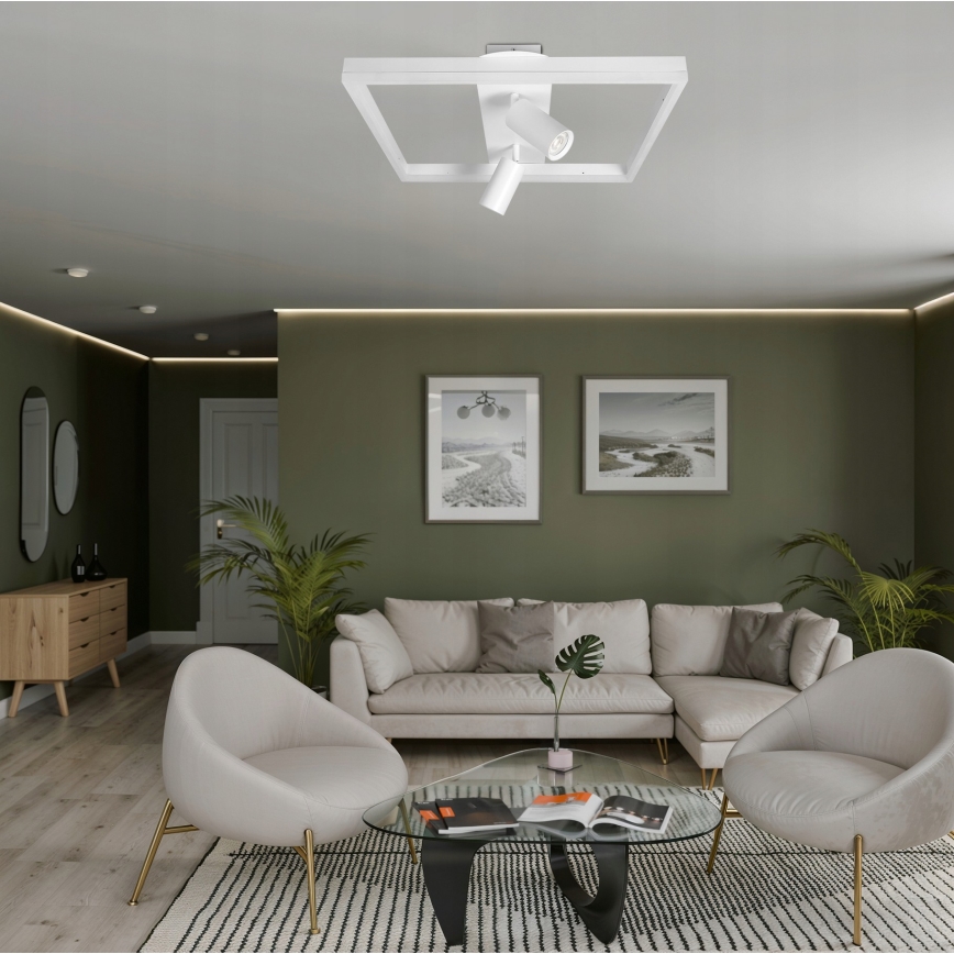 Luminária de teto LED/38W/230V + 2xGU10/30W branca