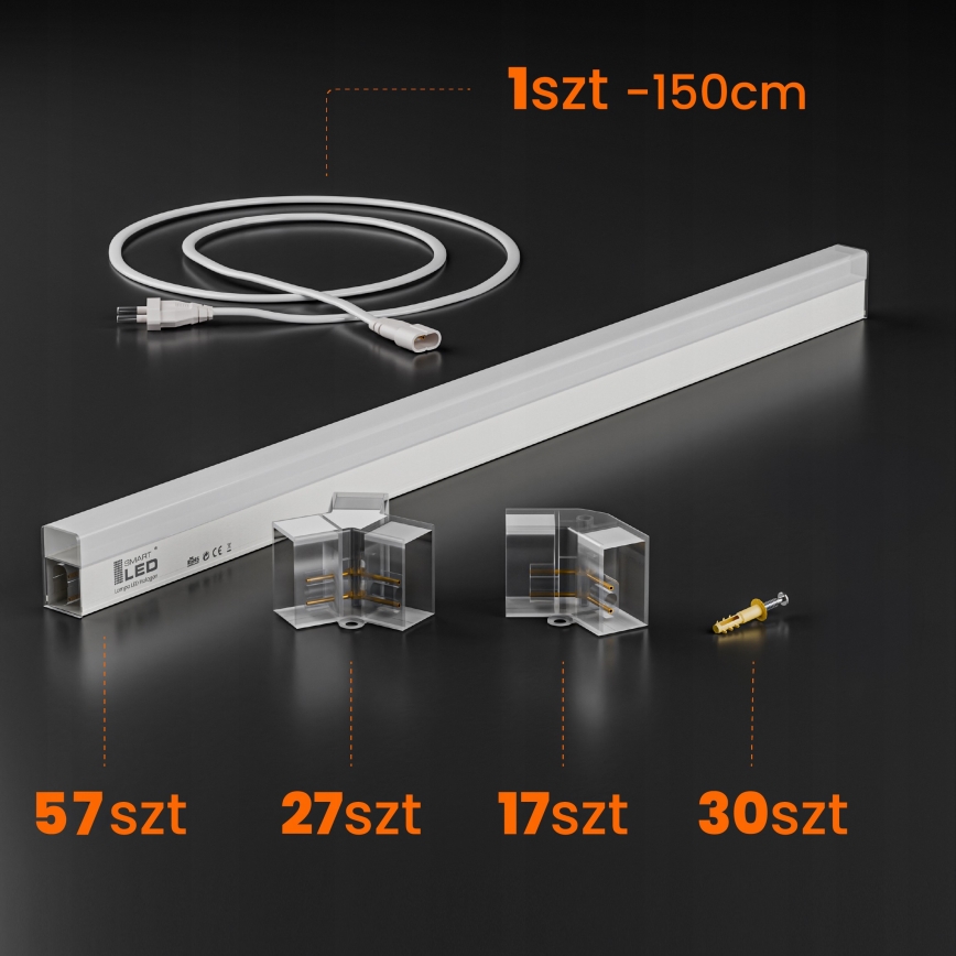 Candeeiro de tecto LED HEXAGON LED/570W/85-265V 4000K 522x298 cm CRI 90 IP44 branco