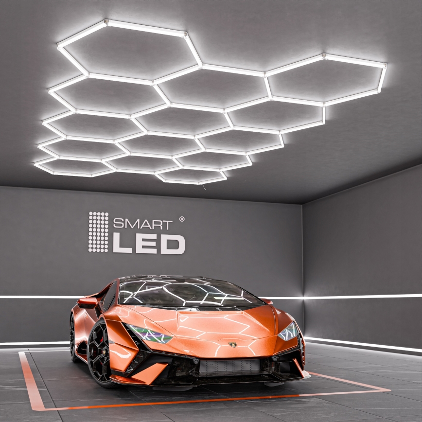 Luminária de tecto LED HEXAGON LED/570W/85-265V 6500K 522x298 cm CRI 90 IP44 branca