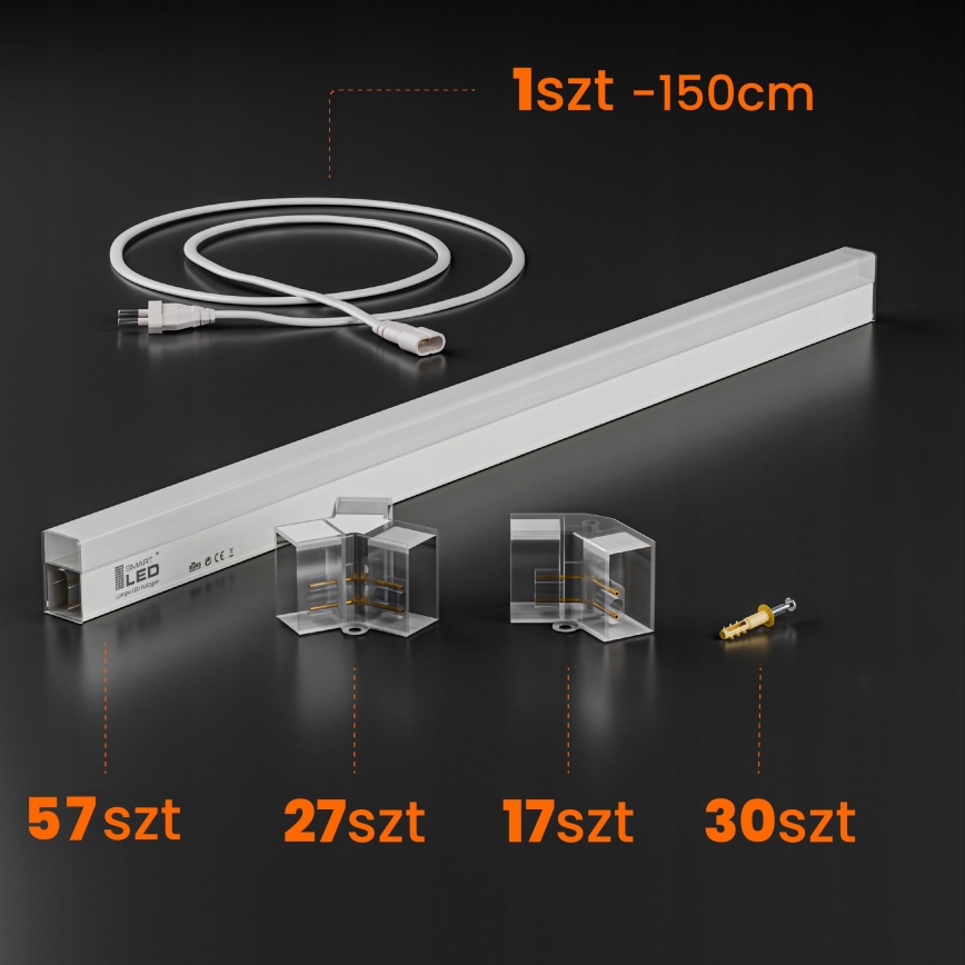 Luminária de tecto LED HEXAGON LED/570W/85-265V 6500K 522x298 cm CRI 90 IP44 branca