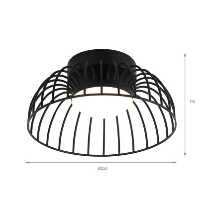 Luminária de teto LED BETSY LED/12W/230V Ø 25 cm preta