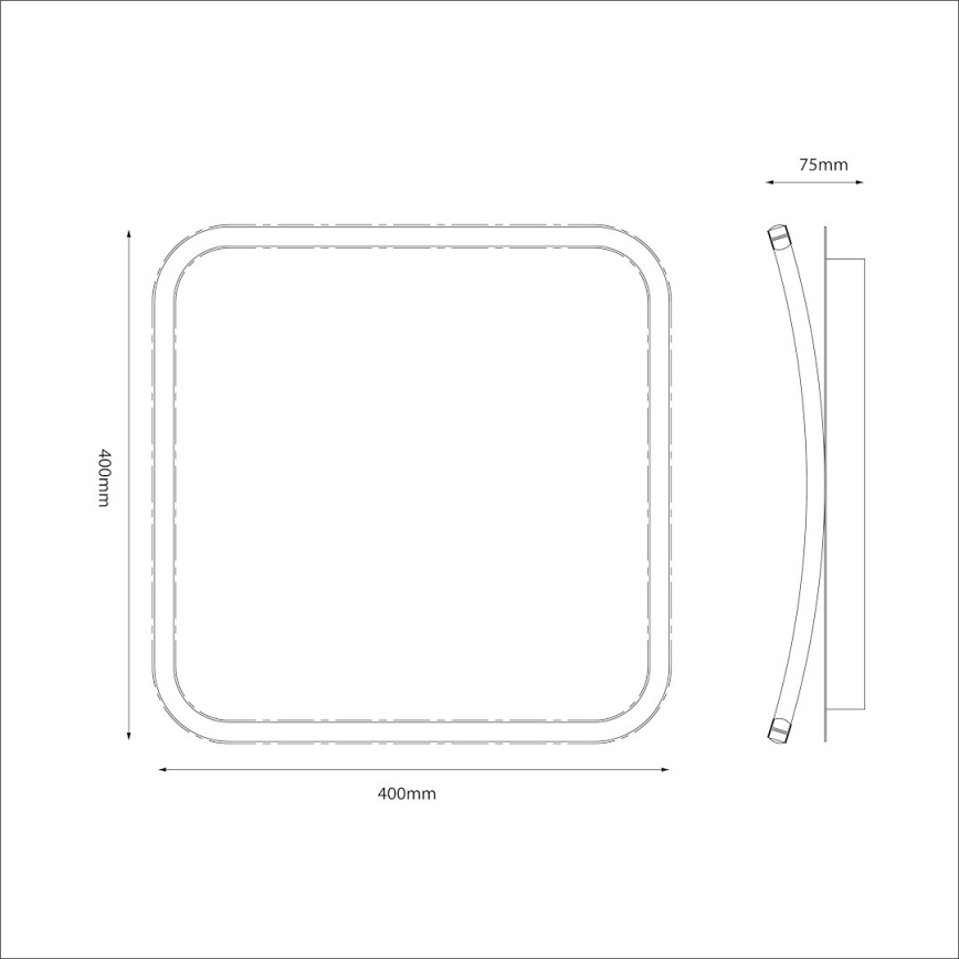 Luminária de teto LED CALI LED/30W/230V 40x40 cm preta