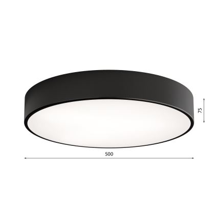 Luminária de Teto LED CLEO LED/69W/230V 3000K diâmetro 50 cm preta